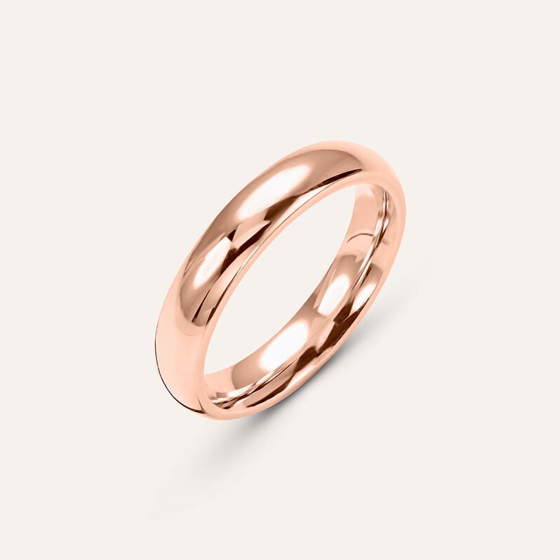 Fede Comoda 4 mm Oro Rosa - Anelli con Incisione Unisex | Stroili
