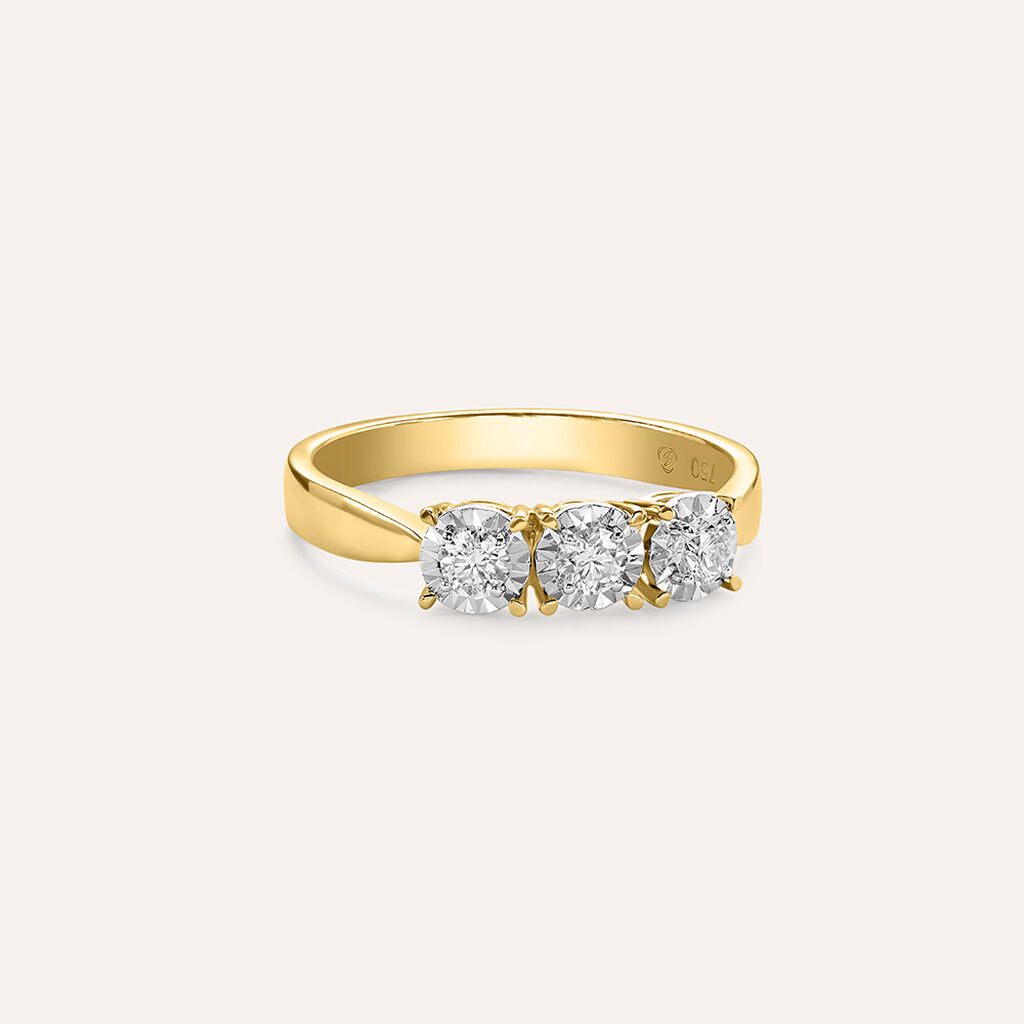 Anello Trilogy Diamotion Oro Giallo Diamante - Anelli con Pietre Donna | Stroili