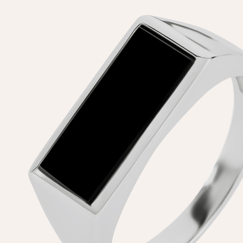 Anello Chevalier Gentleman Argento Rodiato Agata