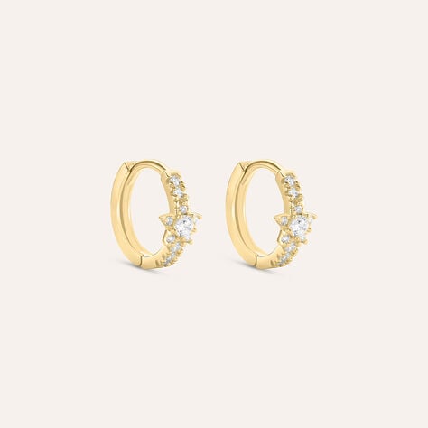 Orecchini A Cerchio Claire Oro Giallo Cubic Zirconia - Orecchini a Cerchio Donna | Stroili