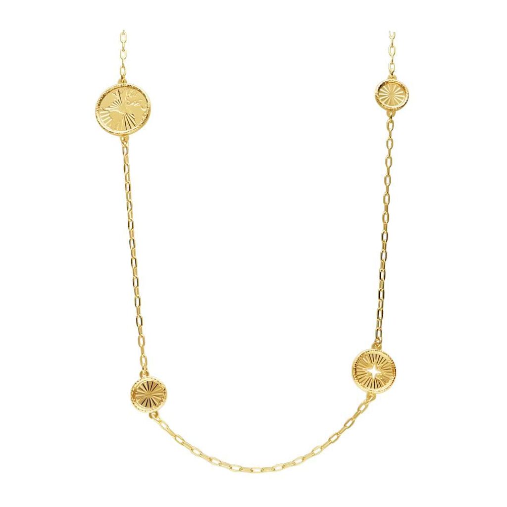 Girocollo lungo rosa dei venti. mondo e cuore in bronzo dorato - Collane Donna | Stroili