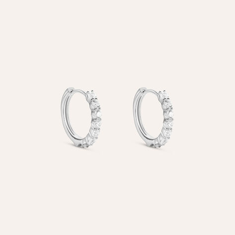 Orecchini A Cerchio Claire Oro Bianco Cubic Zirconia - Orecchini a Cerchio Donna | Stroili