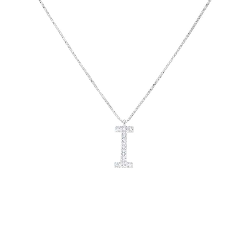 Collana Diamond Letters Oro Bianco Diamante - Collane Donna | Stroili