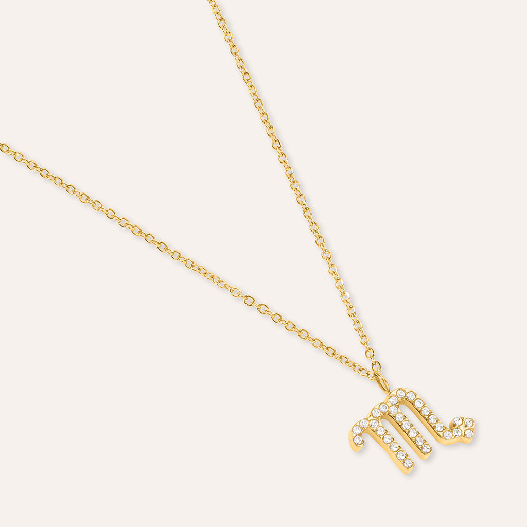 Collana Radiance Acciaio Dorato Cubic Zirconia