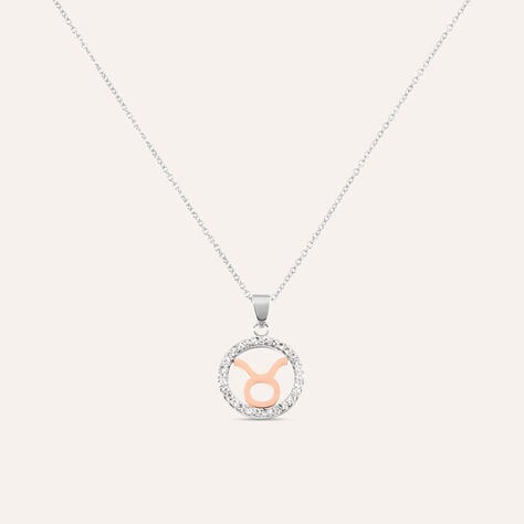 Collana Sunrise Acciaio Bicolore Bianco / Rosa Cubic Zirconia - Collane Donna | Stroili