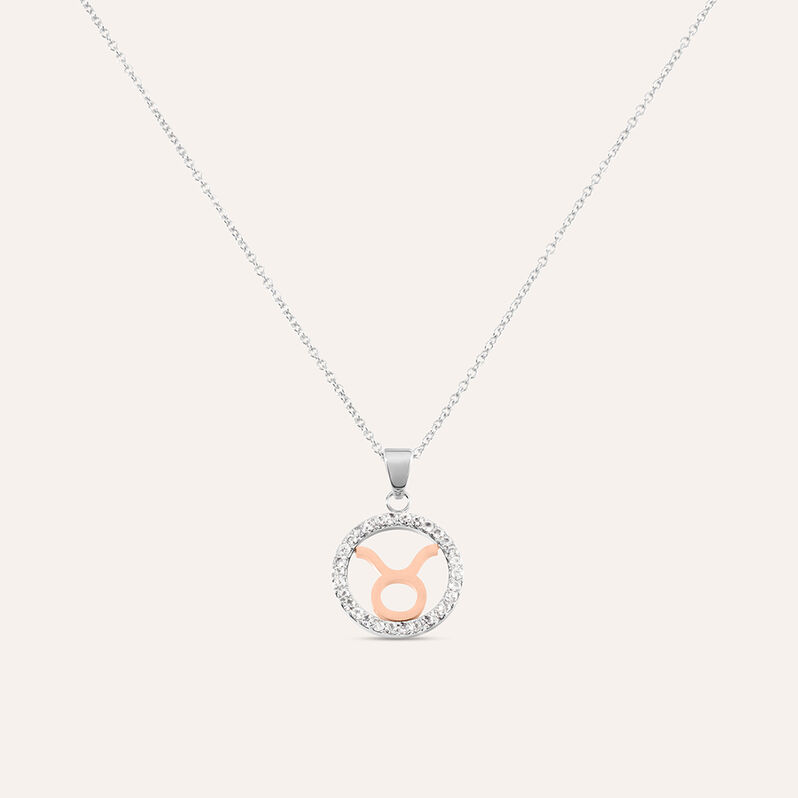 Collana Sunrise Acciaio Bicolore Bianco / Rosa Cubic Zirconia - Collane Donna | Stroili
