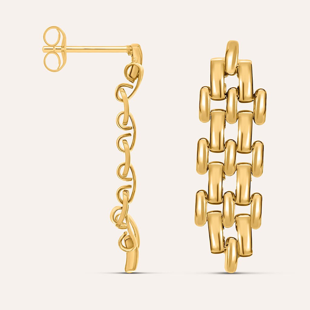 Orecchini Pendenti Panther Chain Lady Code Acciaio Dorato - Orecchini Pendenti Donna | Stroili