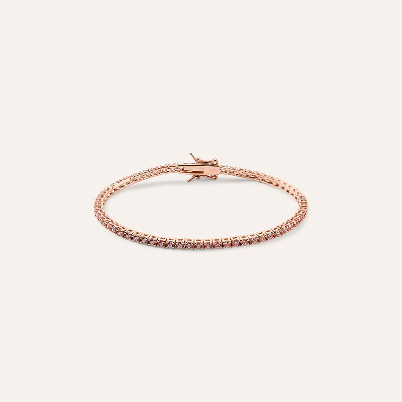 Bracciale Tennis Silver Rainbow Argento Rosa Cubic Zirconia - Bracciali Tennis Donna | Stroili