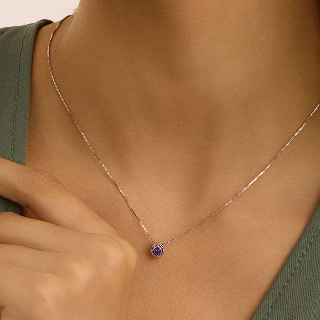 Collana Punto Luce Silver Rainbow Argento Rodiato Cubic Zirconia