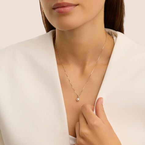 Collana Gabrielle Oro Bianco Perla Akoya - Collane Donna | Stroili