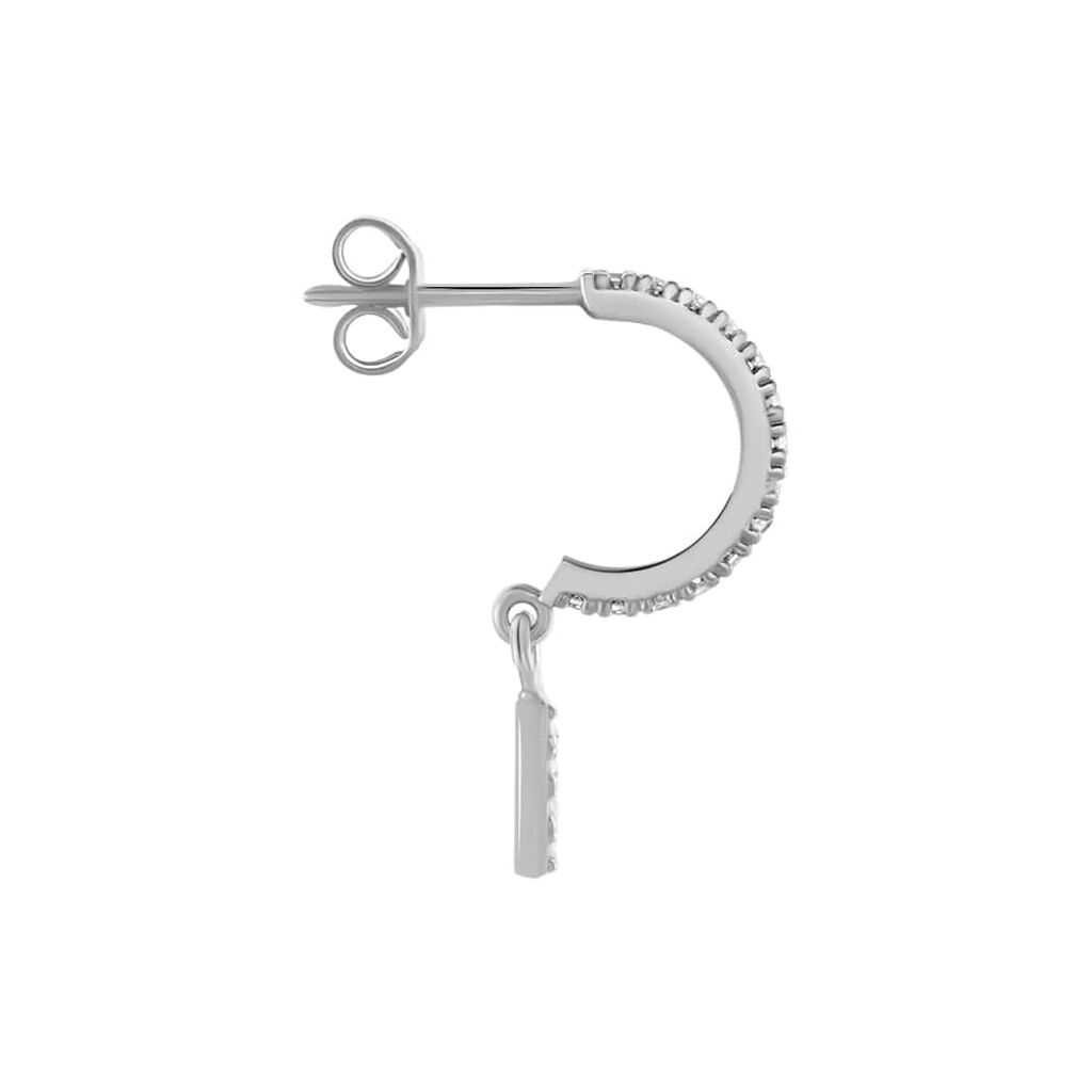 Mono Orecchino A Cerchio Silver Moments Argento Rodiato Cubic Zirconia - Mono Orecchino Donna | Stroili