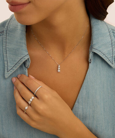 Collana Trilogy Diamotion Oro Bianco Diamante