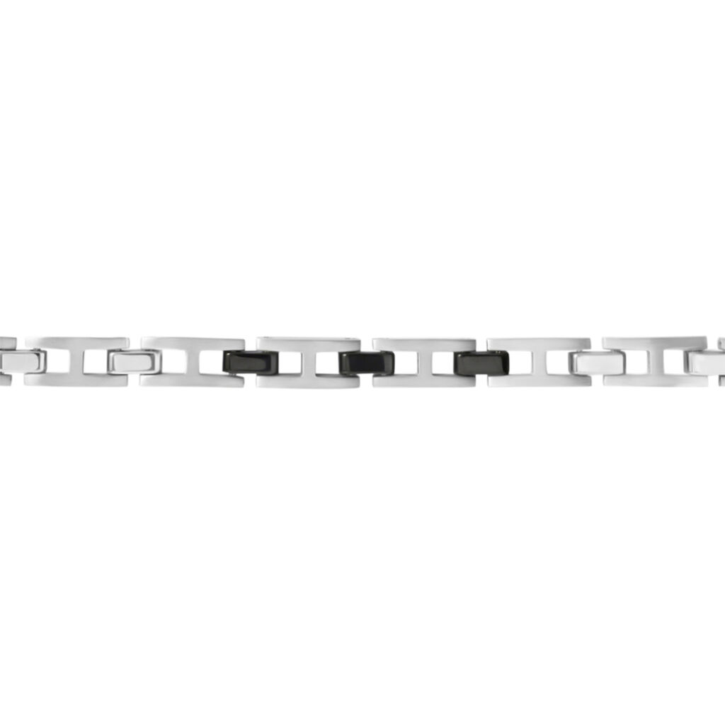 Bracciale Man Code Acciaio Bicolore Bianco / Nero - Bracciali Uomo | Stroili