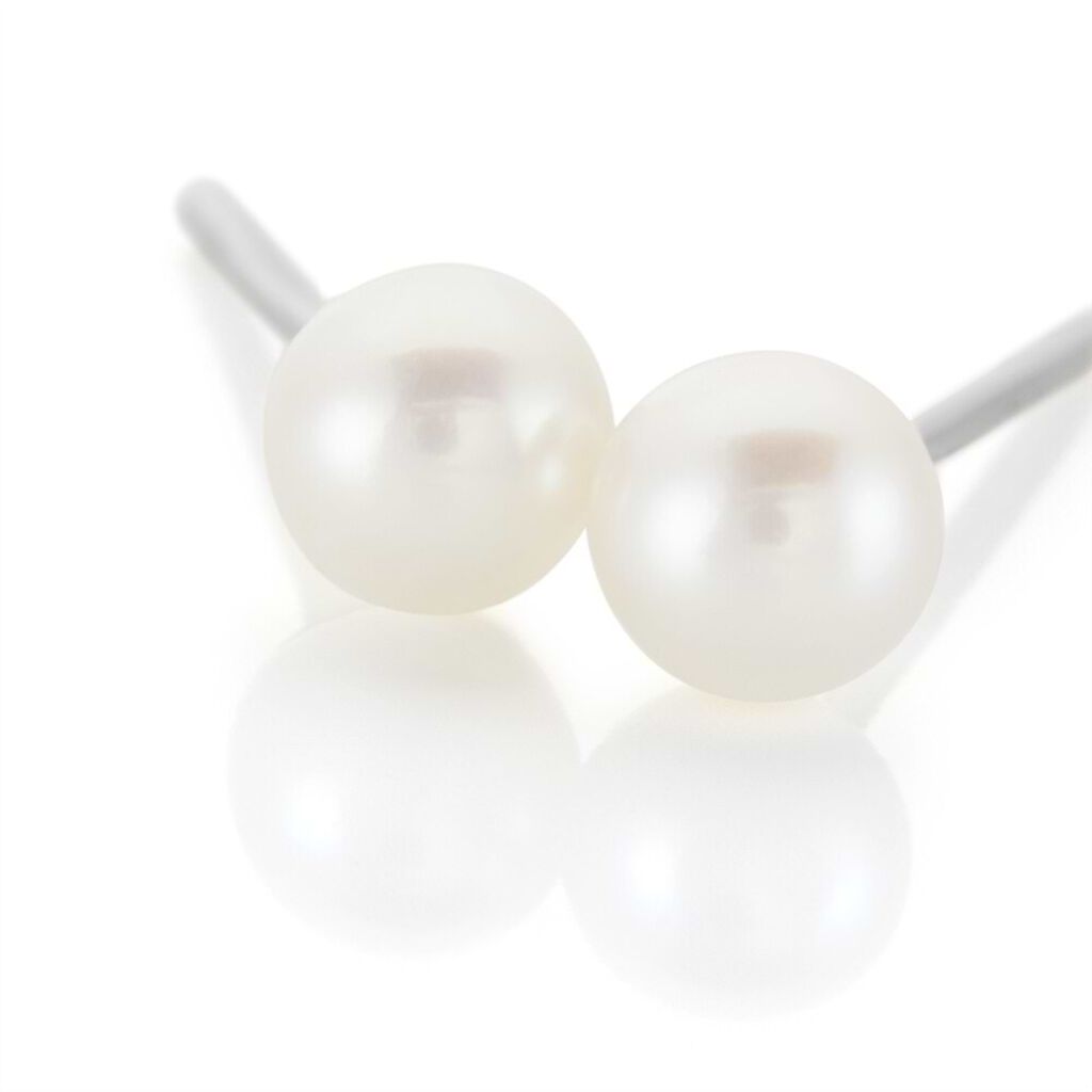 Orecchini Lobo Gabrielle Oro Bianco Perla D'Acqua Dolce