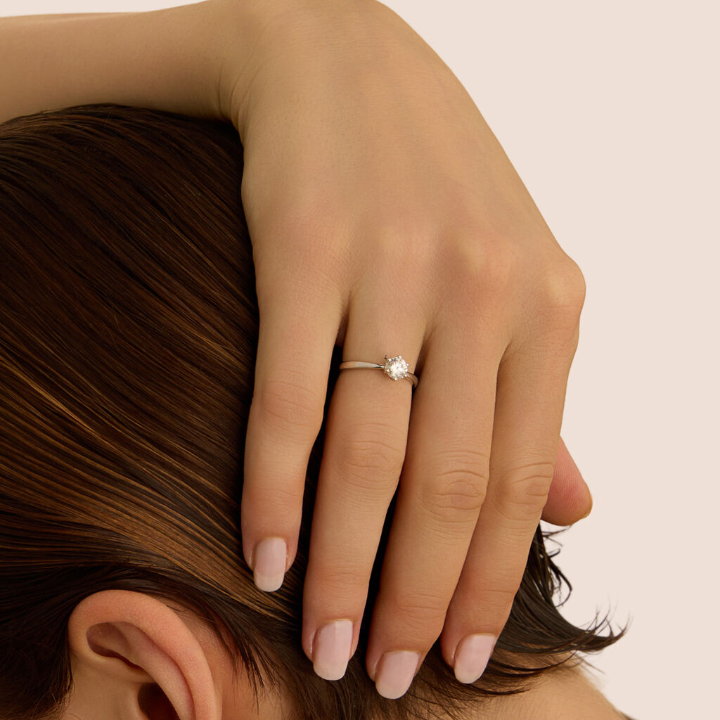 Anello Solitario Claire Oro Bianco Cubic Zirconia