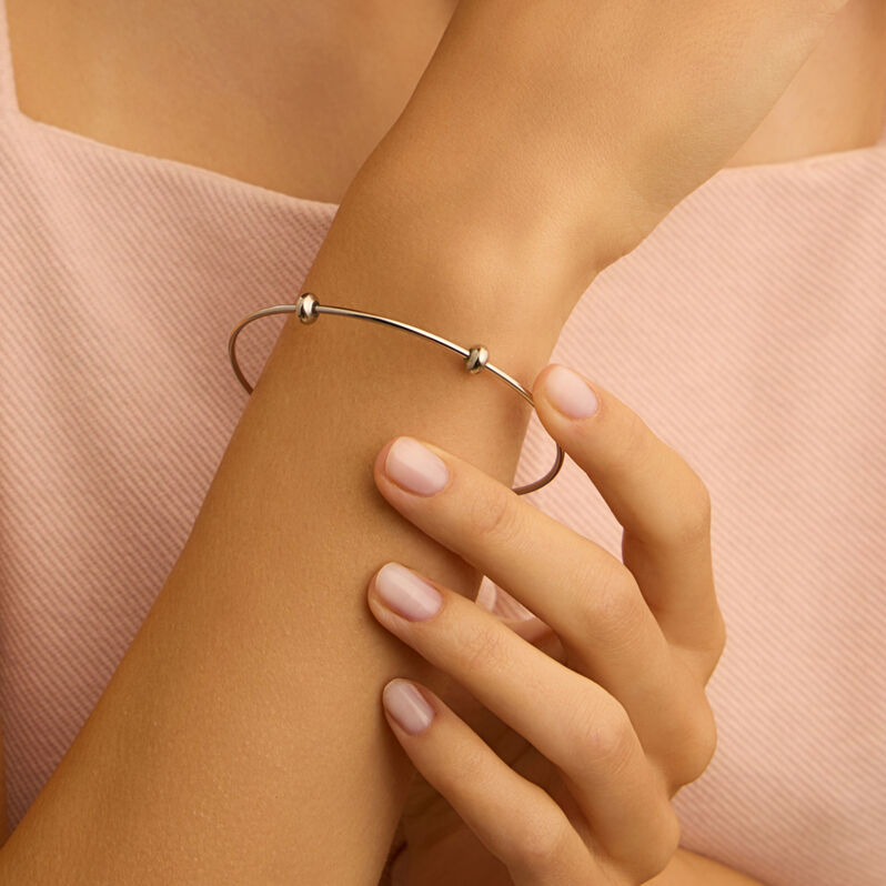 Bangle Love Beats Argento Rodiato - Bracciali Rigidi Donna | Stroili