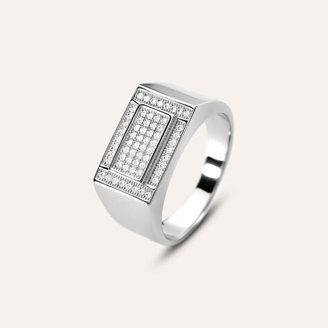 Anello Chevalier Gentleman Argento Rodiato Cubic Zirconia - Anelli Chevalier Uomo | Stroili