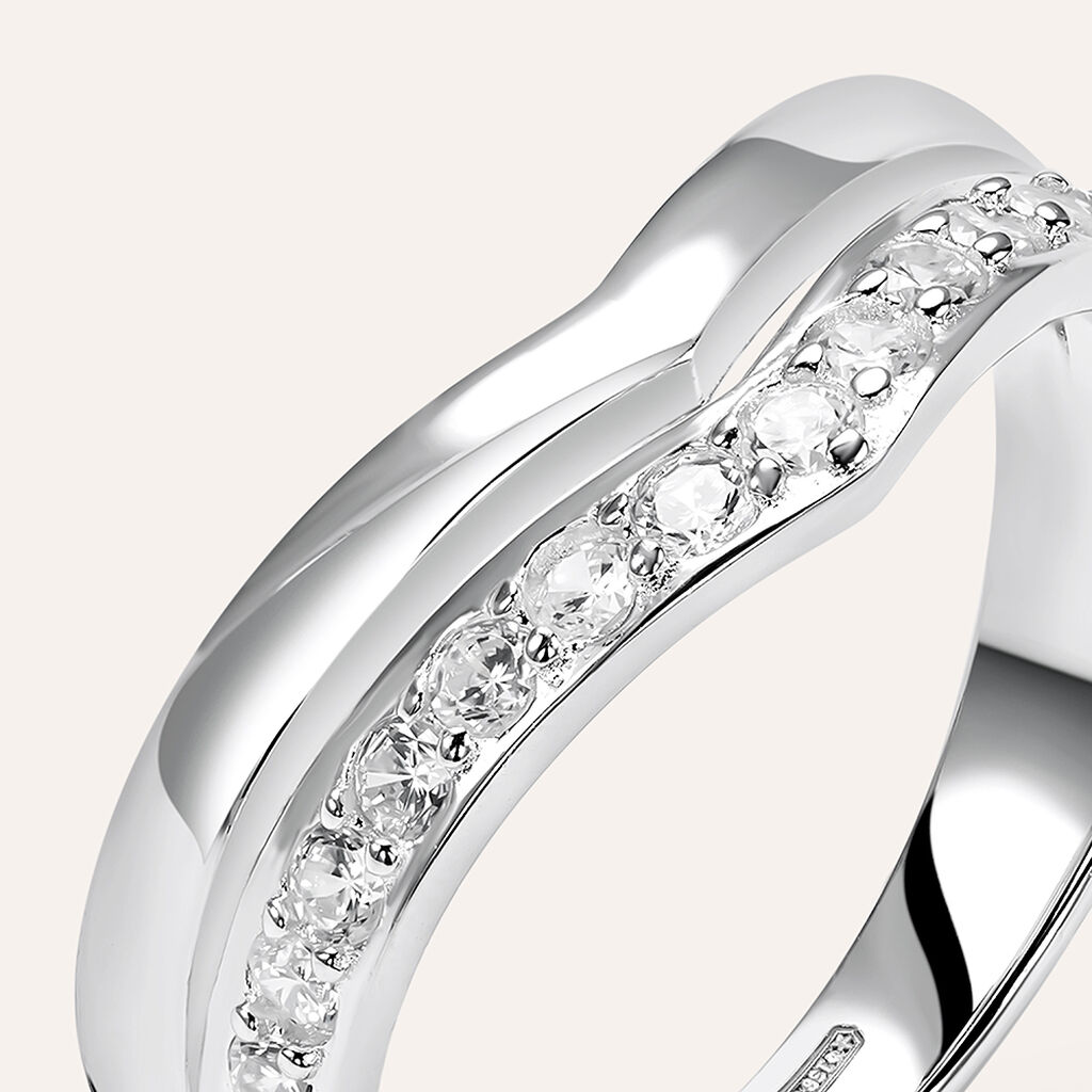 Anello Fascia Silver Shine Argento Rodiato Cubic Zirconia