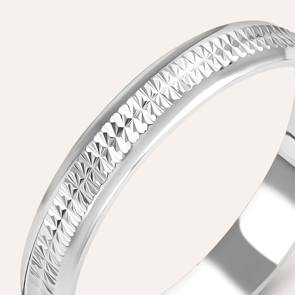 Fede Classica Diamantata 3.3 mm Oro Bianco - Anelli con Incisione Donna | Stroili