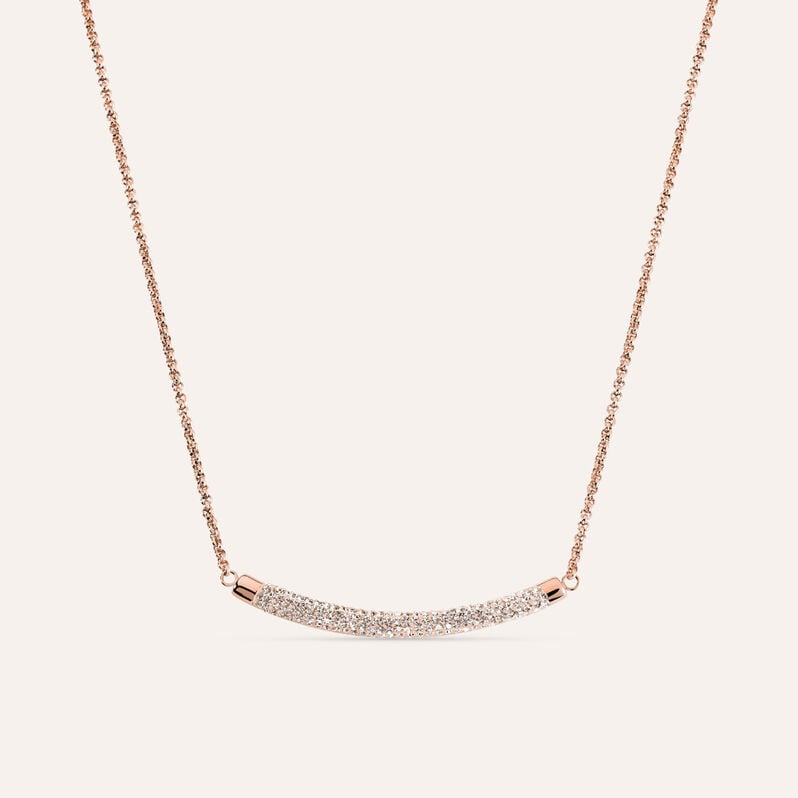 Collana Aura Acciaio Rosa Cristallo - Collane Donna | Stroili