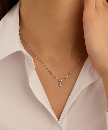 Pendente Punto Luce Po&egrave;me Oro Bianco Cubic Zirconia