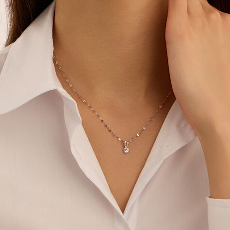 Pendente Punto Luce Poème Oro Bianco Cubic Zirconia - Ciondoli Donna | Stroili