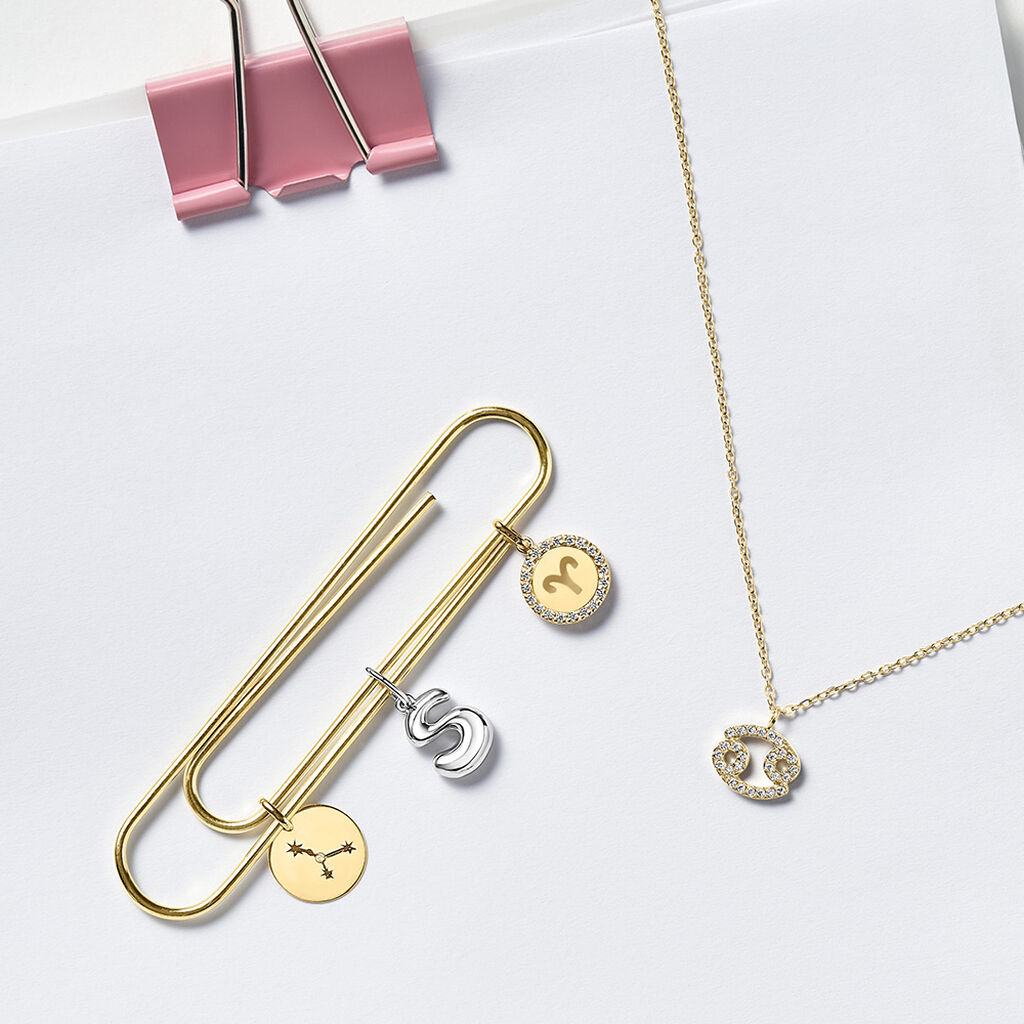 Collana Radiance Acciaio Dorato Cubic Zirconia