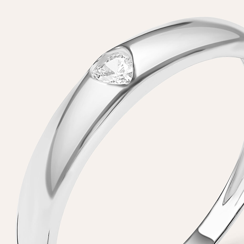 Anello Fascia Claire Oro Bianco Cubic Zirconia - Anelli con Pietre Donna | Stroili
