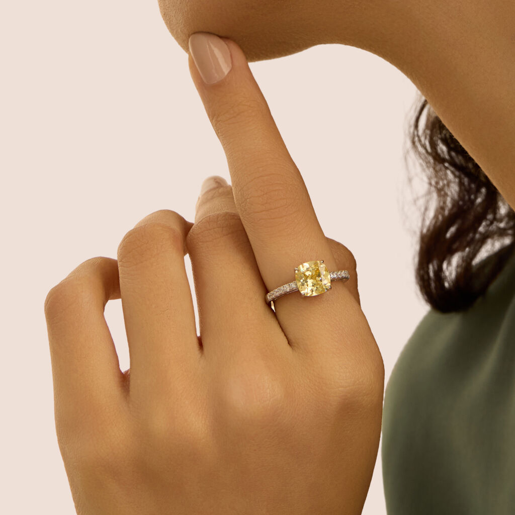 Anello Solitario Silver Rainbow Argento Rodiato Cubic Zirconia