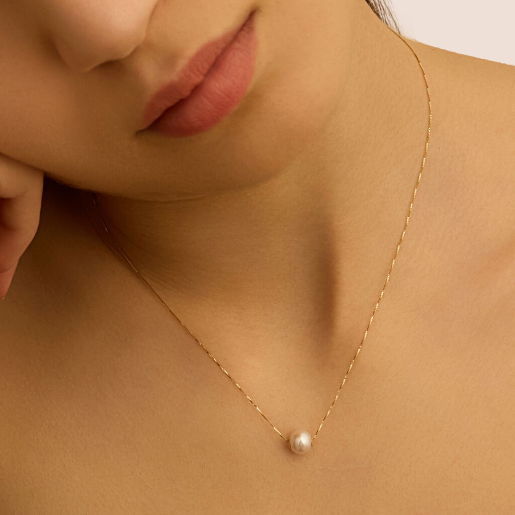 Collana Gabrielle Oro Giallo Perla D'Acqua Dolce - Collane Donna | Stroili
