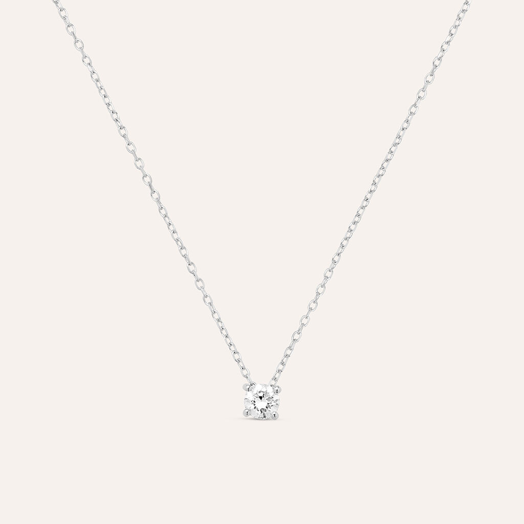 Collana Punto Luce Diamade Oro Bianco Diamante Lab-Grown