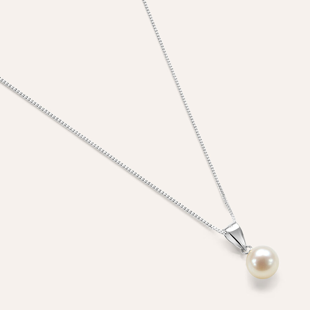 Collana Gabrielle Oro Bianco Perla D'Acqua Dolce - Collane Donna | Stroili