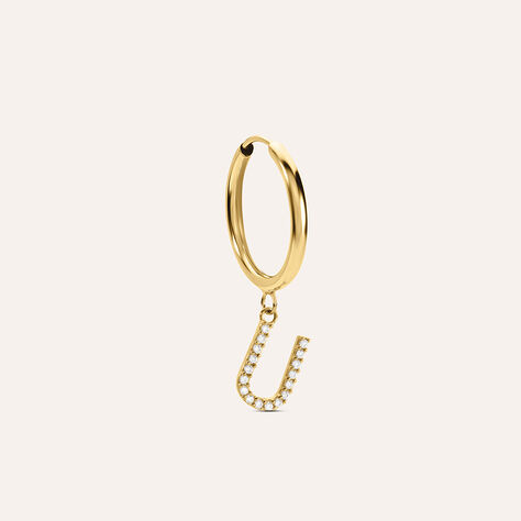 Mono Orecchino A Cerchio Toujours Oro Giallo Cubic Zirconia - Mono Orecchino Donna | Stroili