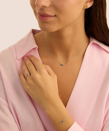 Anello Contrarie Am&eacute;lie Oro Bianco Topazio Cubic Zirconia