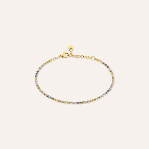 Bracciale Tennis Aura Acciaio Dorato Cubic Zirconia - Bracciali Tennis Donna | Stroili