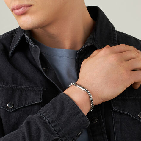 Bracciale Con Targhetta Man Code Acciaio - Bracciali con Incisione Uomo | Stroili