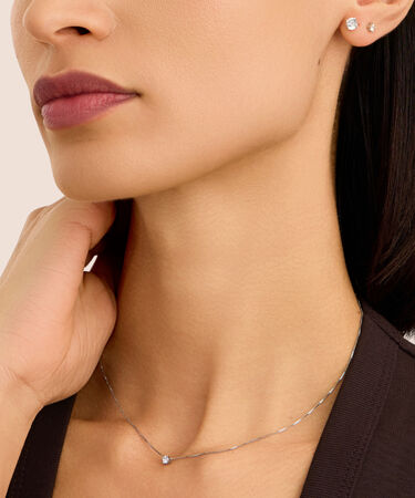 Orecchini Lobo Punto Luce Silver Elegance Argento Rodiato Cubic Zirconia