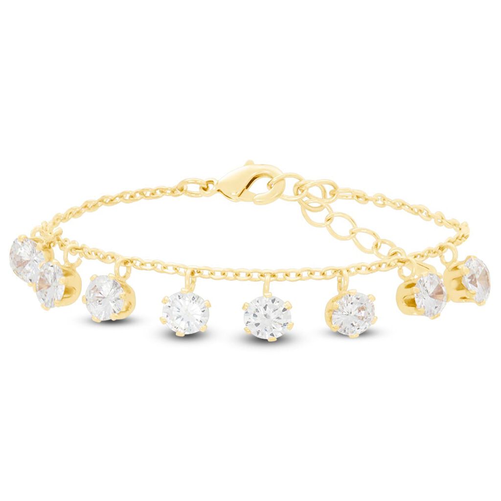 Bracciale Multi Punto Luce Romantic Shine Metallo Dorato Cristallo