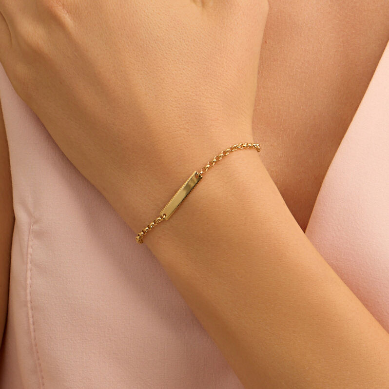 Bracciale Con Targhetta Holy Oro Giallo - Bracciali con Incisione Bambino | Stroili