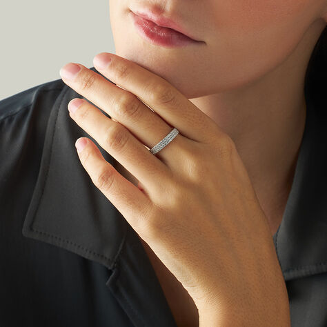 Anello Fascia Claire Oro Bianco Cubic Zirconia - Anelli con Pietre Donna | Stroili