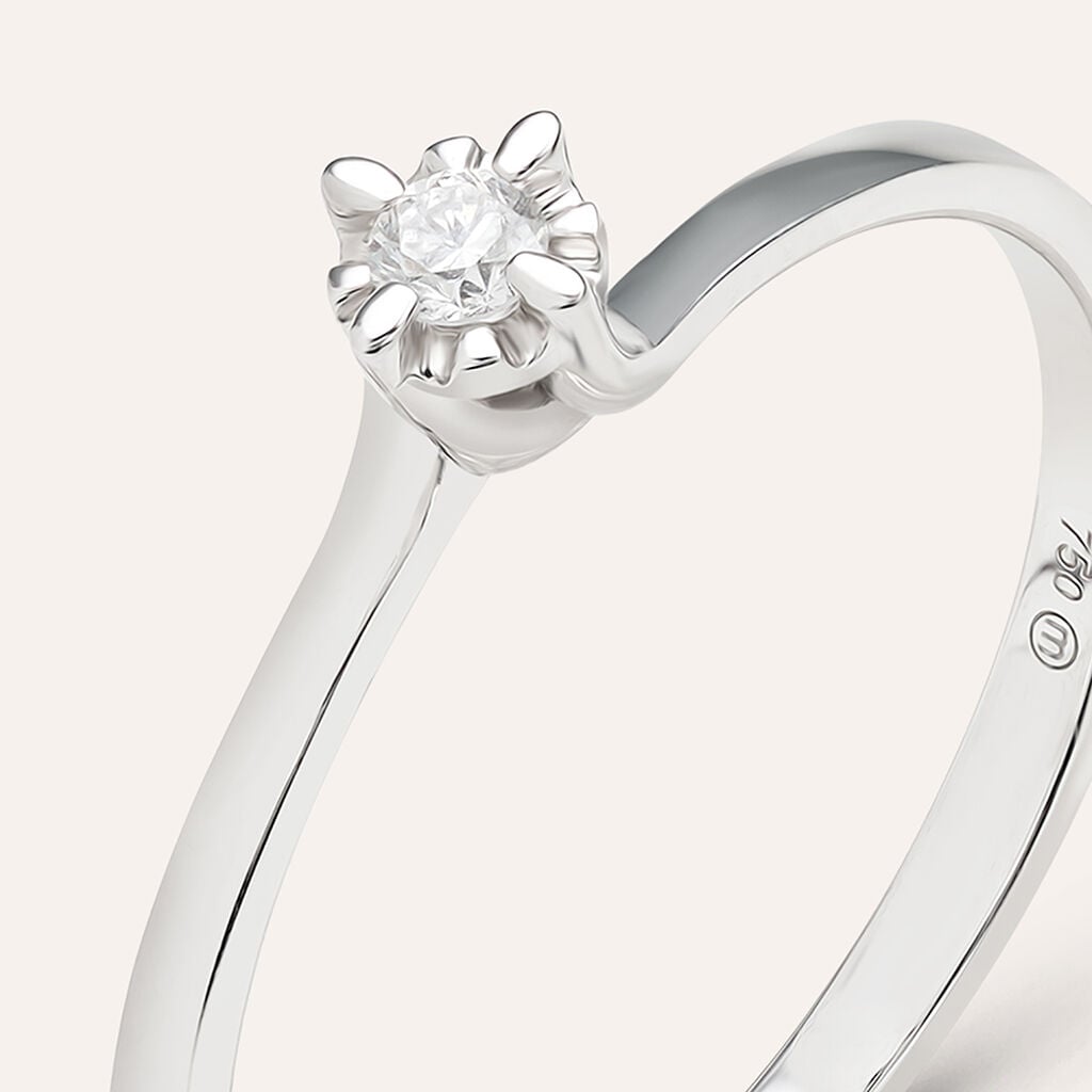 Anello Solitario Valentino Diamazing Oro Bianco Diamante