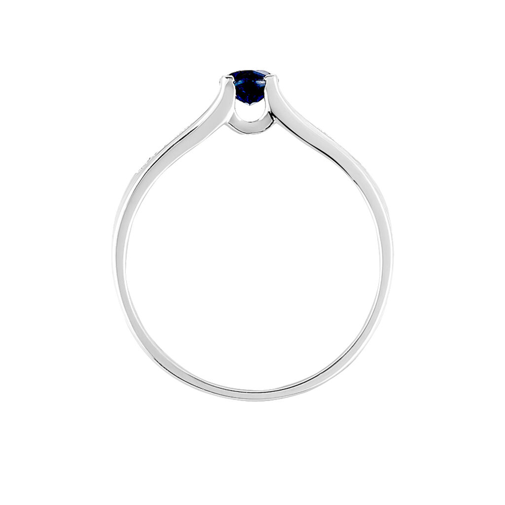 Anello Charlotte Oro Bianco Zaffiro Diamante - Anelli con Pietre Donna | Stroili