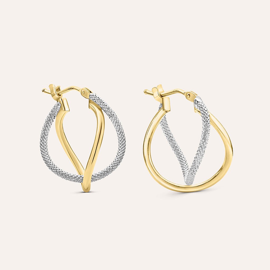 Orecchini A Cerchio Gold Essence Oro Bicolore