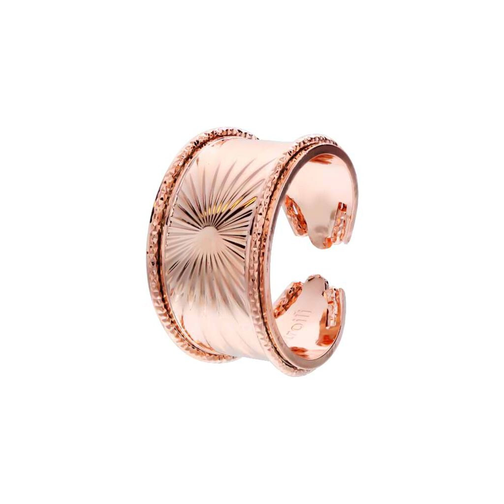 Anello raggi a fascia in bronzo rosato