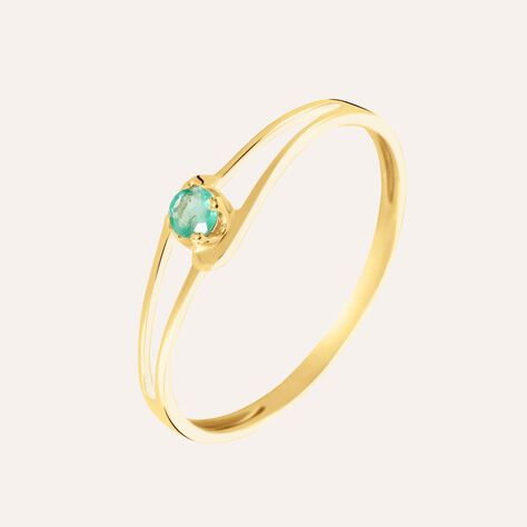 Anello Solitario Charlotte Oro Giallo Smeraldo - Anelli con Pietre Donna | Stroili