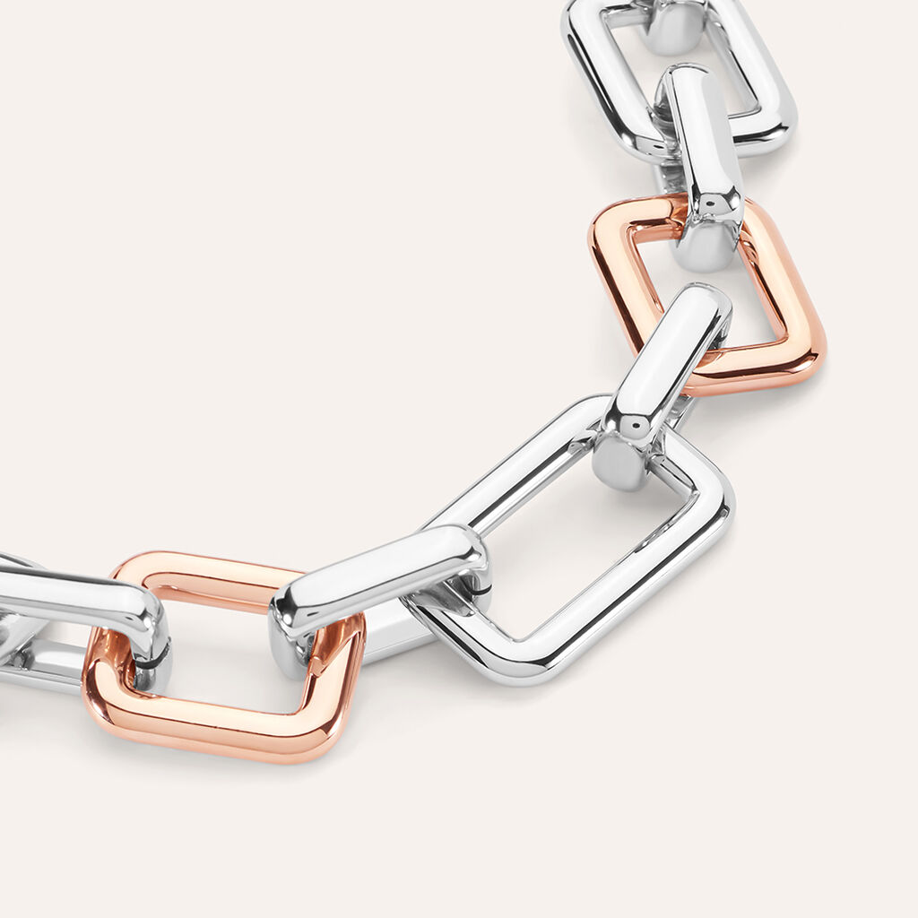 Bracciale Catena Lady Code Acciaio Bicolore Bianco / Rosa - Bracciali Donna | Stroili