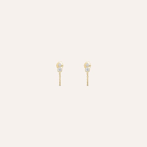 Orecchini Lobo Golden Dream Placcato Oro Giallo Cubic Zirconia - Orecchini a Lobo Donna | Stroili