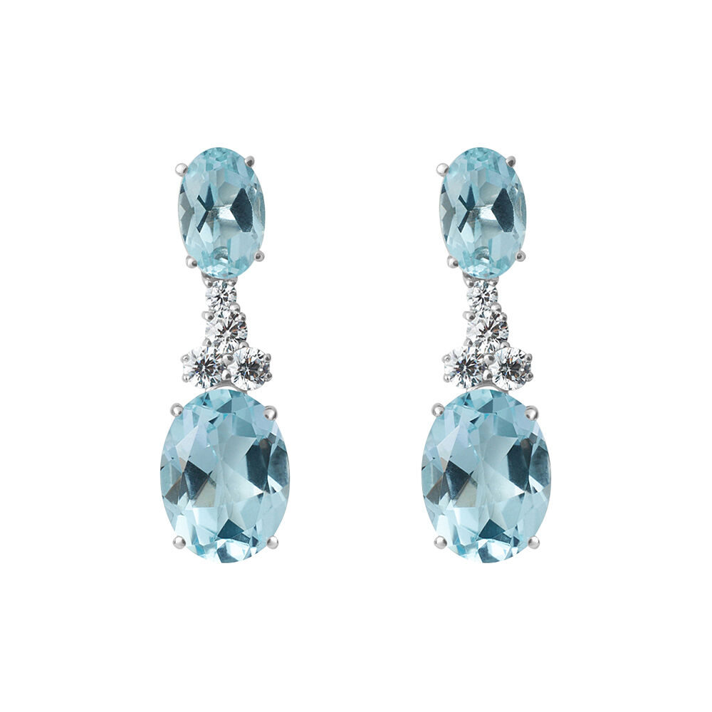 Orecchini topazio azzurro stroili oro outlet