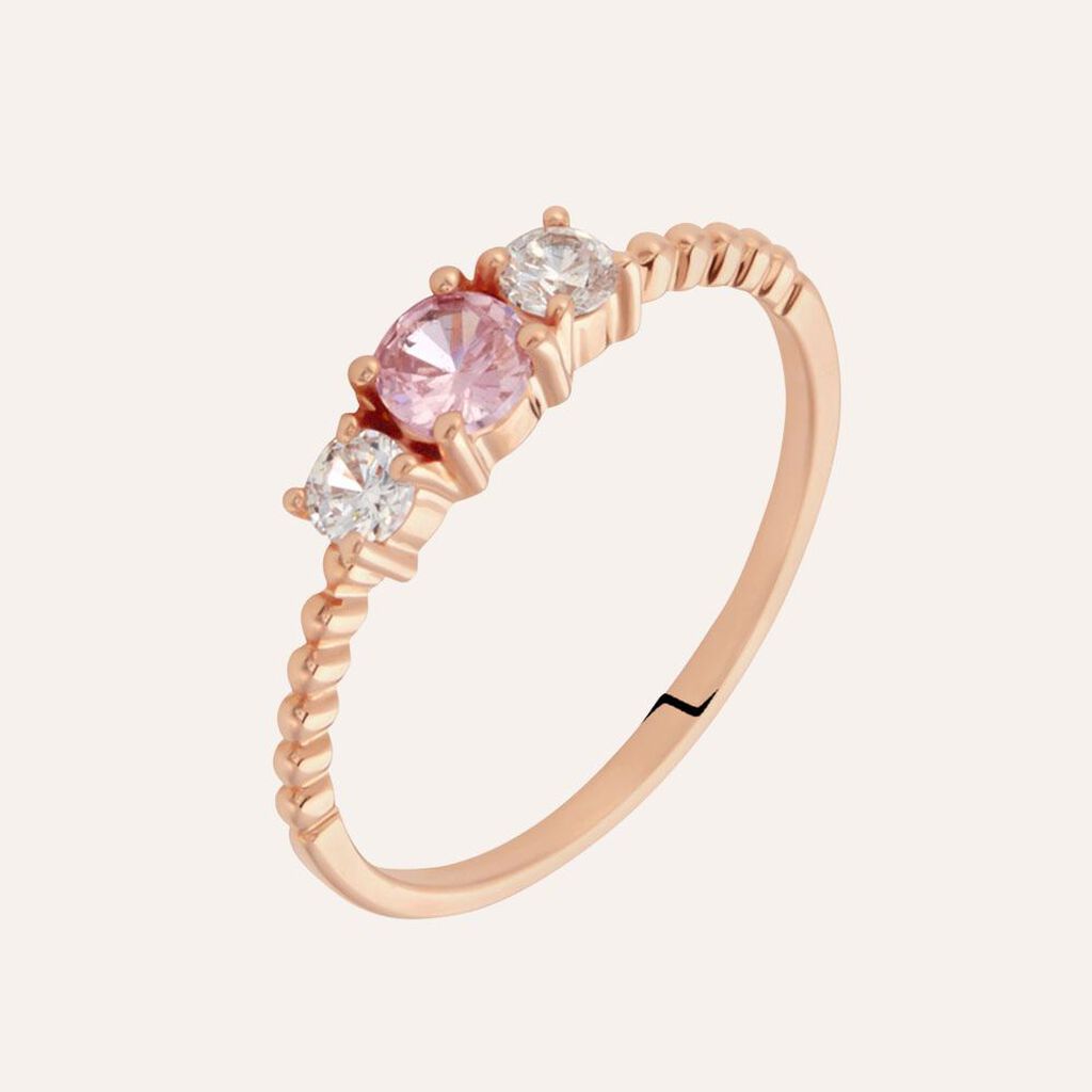 Anello Silver Rainbow Argento Rosa Cubic Zirconia