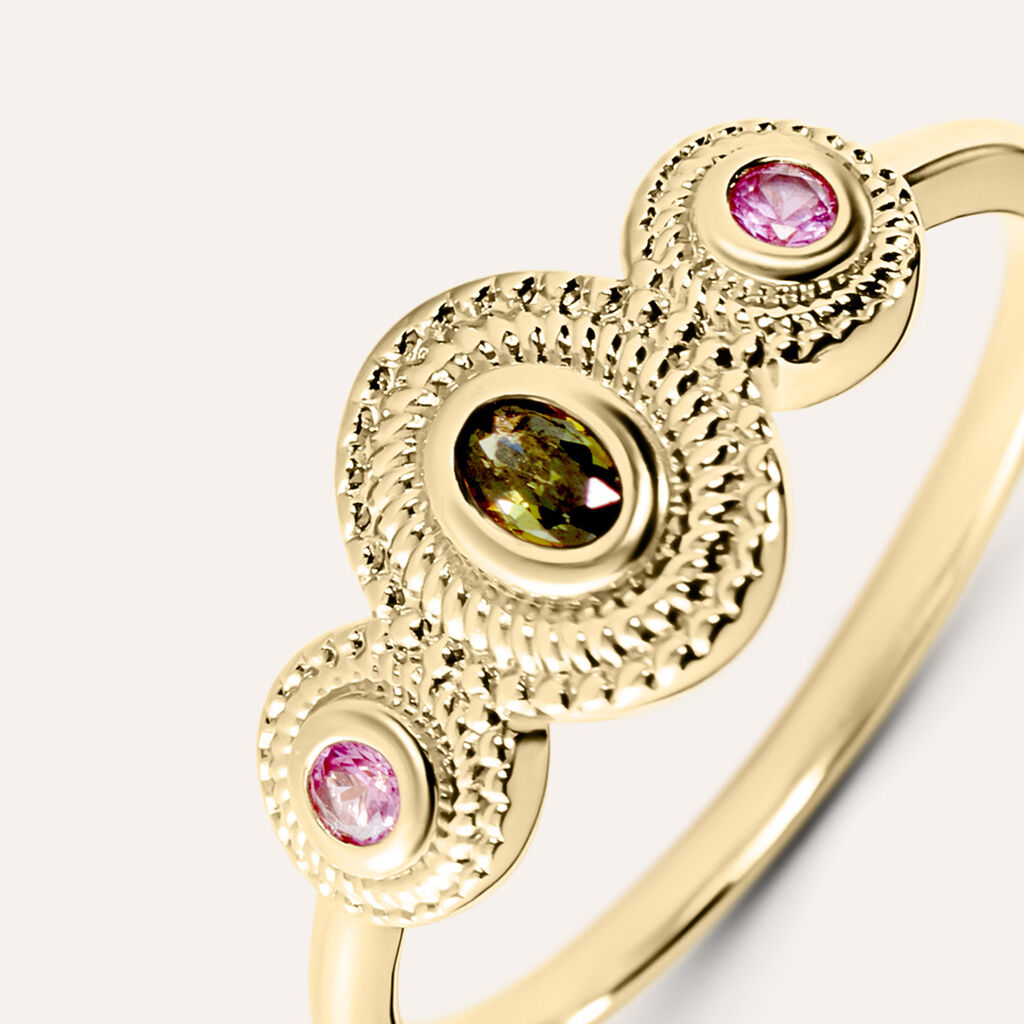 Anello Fantasia Golden Dream Placcato Oro Giallo Cubic Zirconia